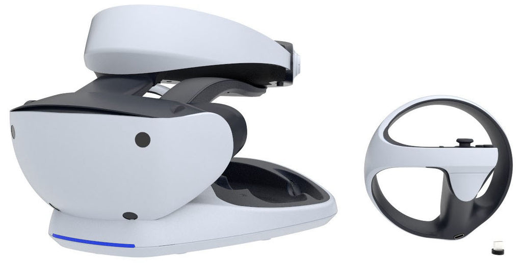  PSVR 2 Charging Station for Playstation VR2 Sense Controller,  Premium PSVR2 Charging Dock with LED Indicator, 2 Magnetic Charger  Connector & 1 Type-C Cable, PS5 VR2 Accessories : Video Games